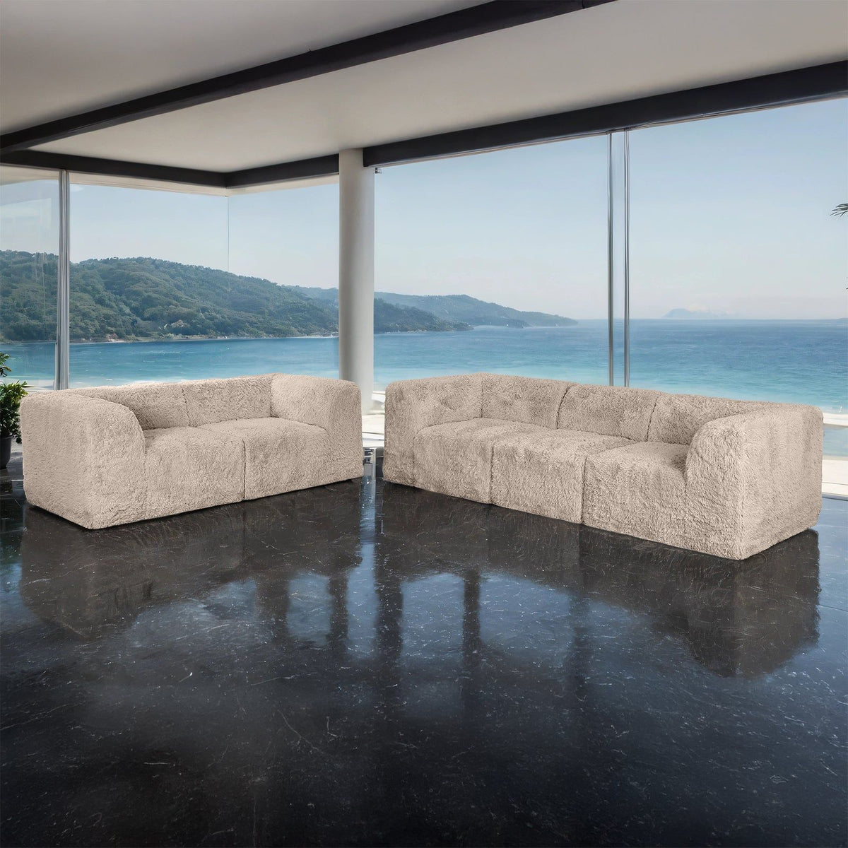 Nappi - Sofa + Loveseat, Taupe