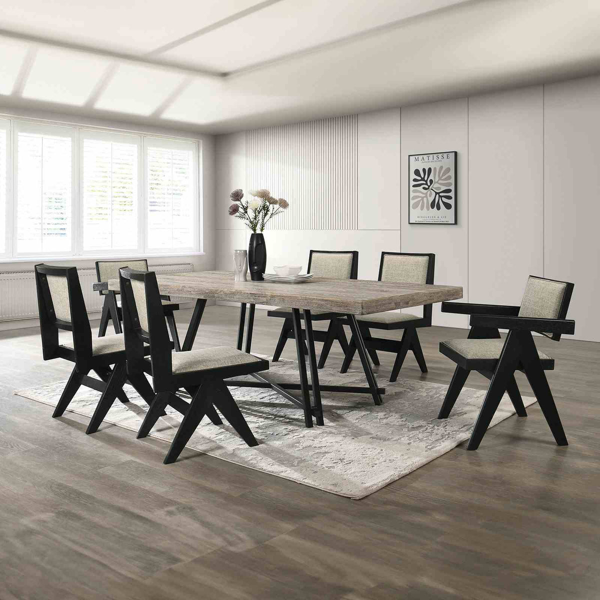 Tottenham - 7 Pc. Dining Table Set (2AC+4SC)