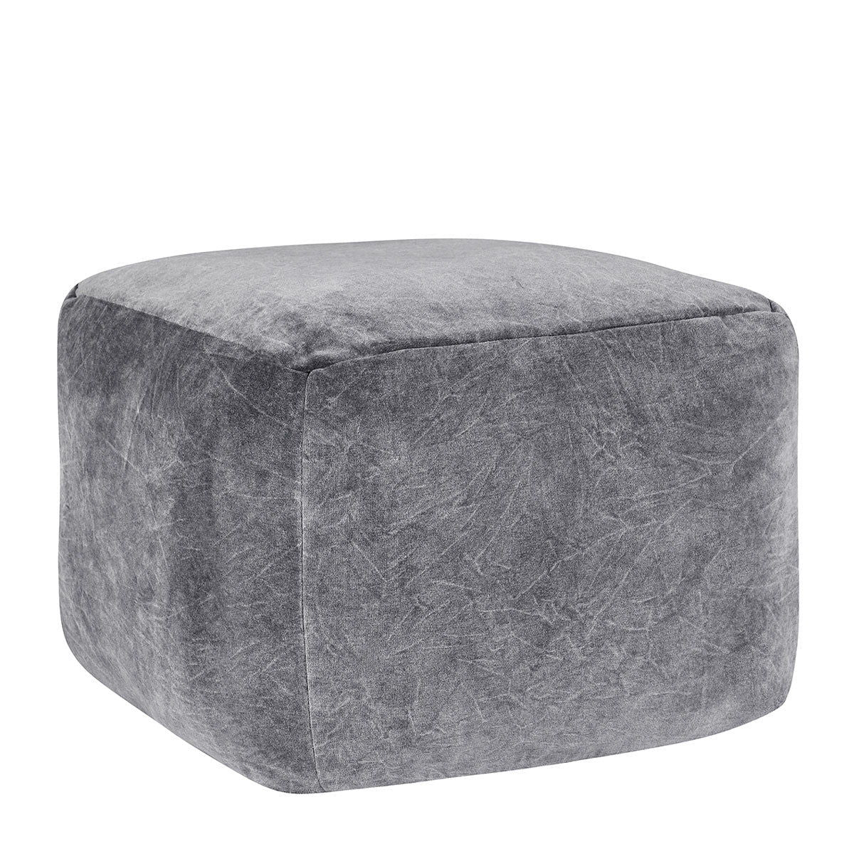 Villa Heirloom velvet pouf in soft upholstery, round accent seating with a plush textured finish