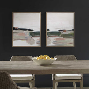 Just - Peaking Framed Abstract Prints (Set of 2) - Black / Gray / Green / Pink / Purple / White