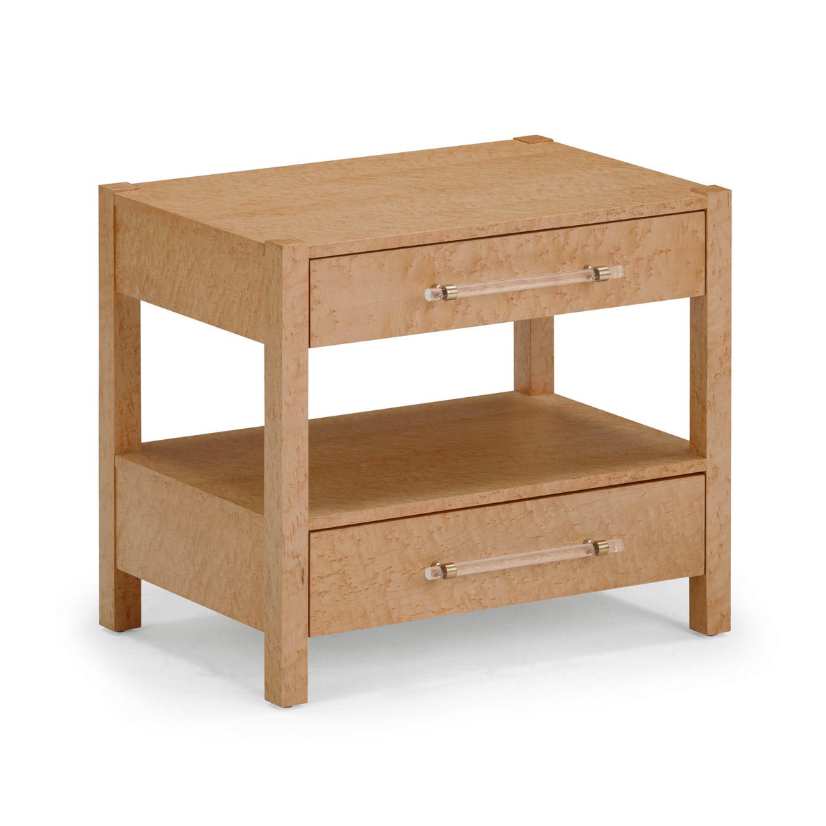 Brandyss - Birdseye Maple 2-Drawer Nightstand - Light Brown - R&R Furniture Gallery (Fountain Valley, CA)