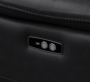 2679 - Genuine Leather Sofa With 4 Power Recliners, Power Headrests & 3 Storage Consoles