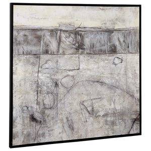Edge Of Day - Framed Canvas - Black / Gray / White