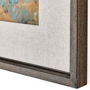 Buffalo - Framed Canvas - Blue / Brown / Gold