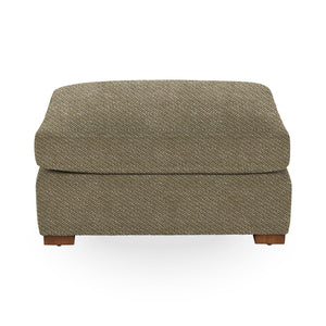 Classic Home Audrey upholstered ottoman with plush fabric, featuring a rectangular shape and stylish design for living room decor.