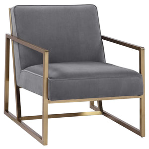 Hartigan - Accent Chair - Brass / Gray