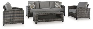 Oasis Court - Sofa, Chairs, Table Set (Set of 4) - Gray - R&R Furniture Gallery (Fountain Valley, CA)