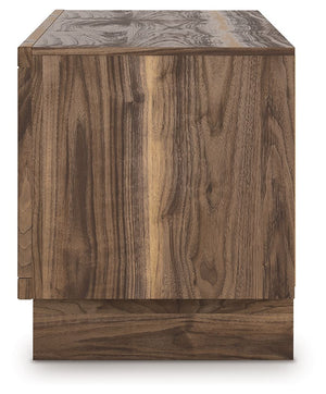 Signature Design by Ashley Zadilyn TV stand with fireplace option, featuring wood finish, storage cabinets, and modern design.