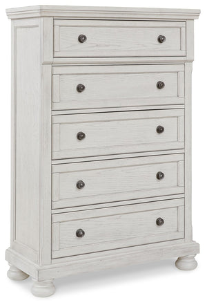 Robbinsdale Signature Design by Ashley® 6-piece sleigh bed bedroom set with matching nightstands and dresser in a classic style.