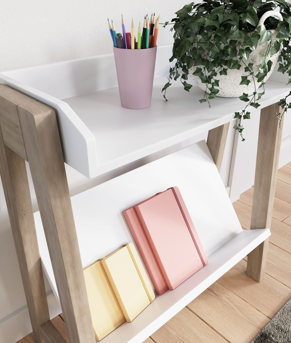 Blariden - Small Bookcase - White / Tan - R&R Furniture Gallery (Fountain Valley, CA)