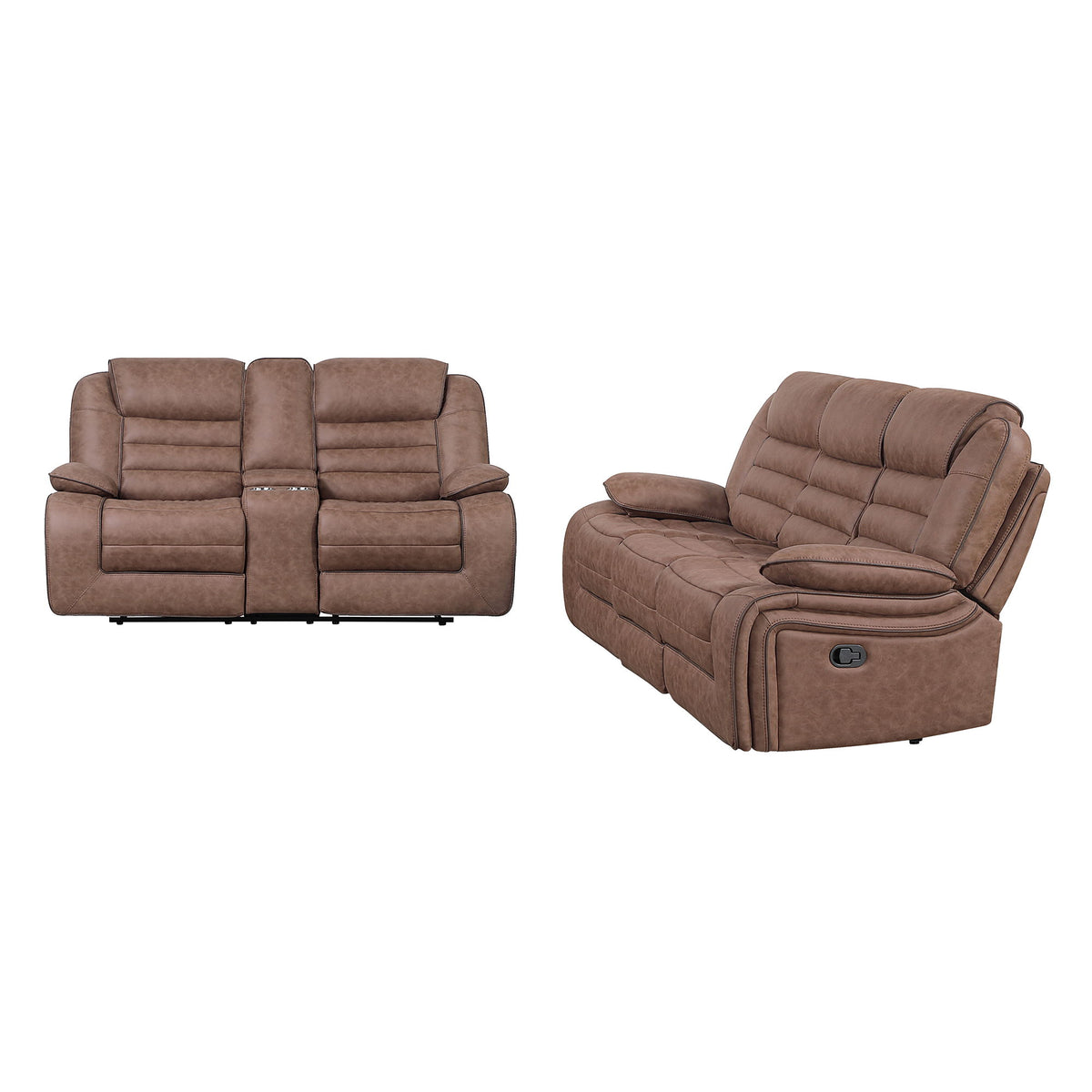 Lucius - Reclining Sofa With Manual Recline - Brown