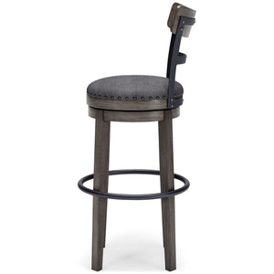 Caitbrook - Tall UPH Swivel Barstool - Gray - R&R Furniture Gallery (Fountain Valley, CA)
