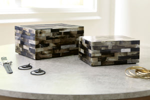 Ellford - Box Set (Set of 2) - Black / Brown / Cream - R&R Furniture Gallery (Fountain Valley, CA)