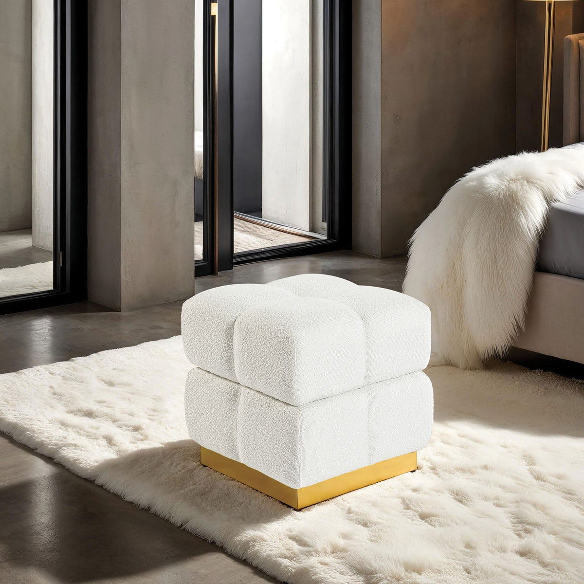 Aileen - Storage Stool, Beige