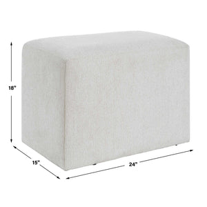 Upholstered Accent Stool - Off-White