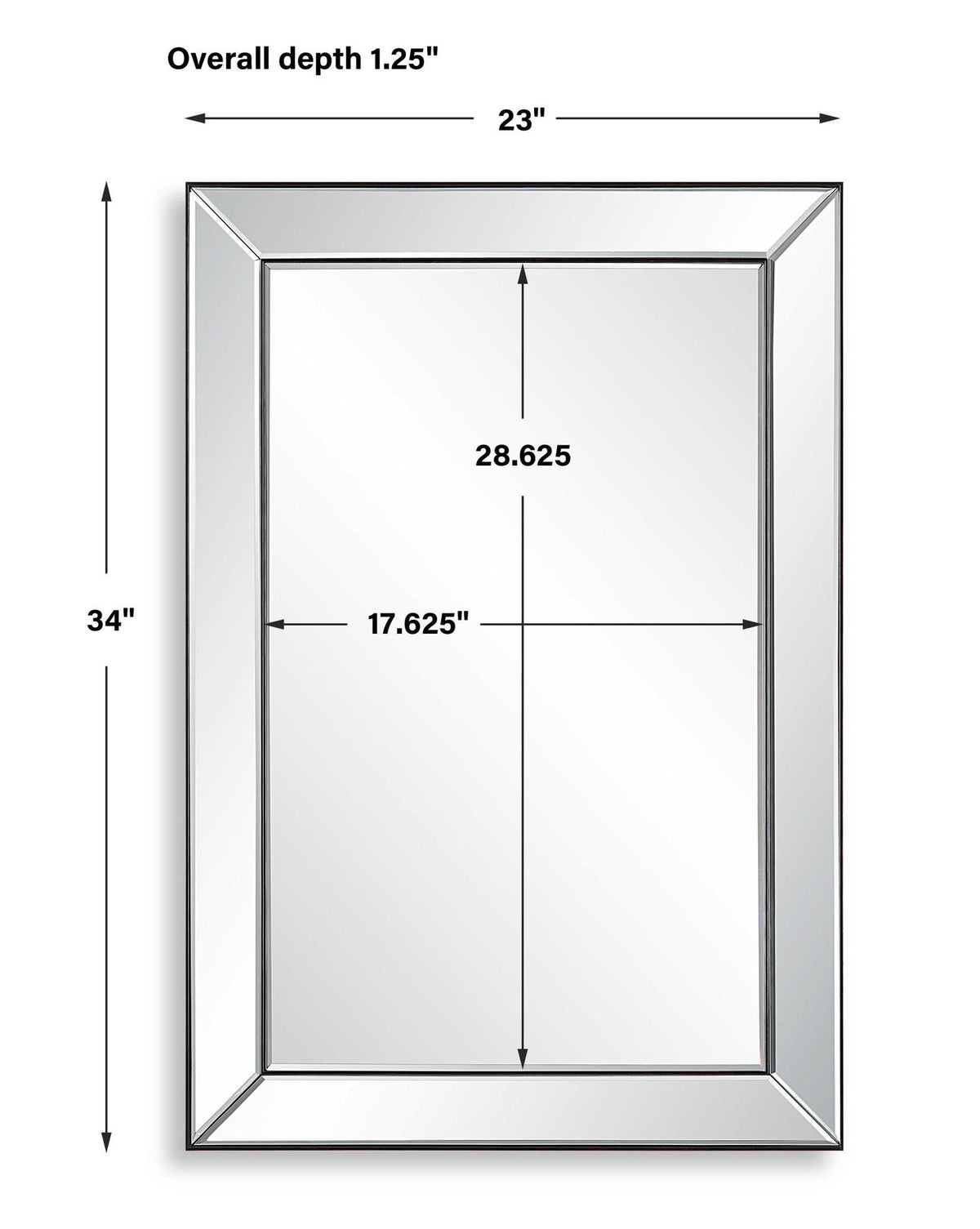 Elegant Rectangular Mirror - Dark Bronze