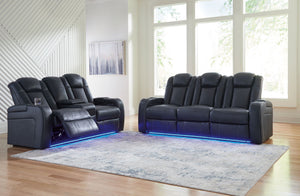 Signature Design by Ashley Fyne-dyme reclining living room sofa set with plush cushions and modern design, perfect for relaxing.