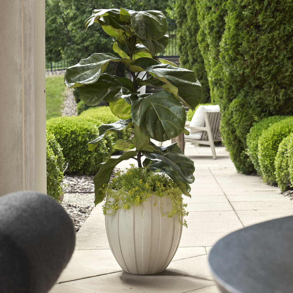 Ridgehaven - Textured Outdoor Planter - White