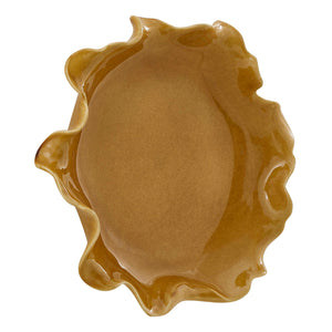 Golden Crest Ruffle - Indoor-Outdoor Bowl - Brown