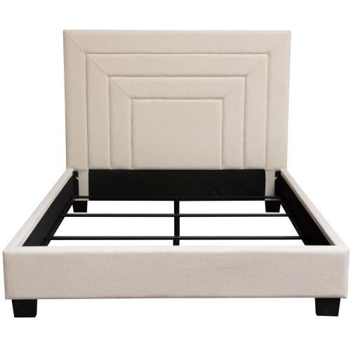 Arden Eastern King Bed w/ 54" Headboard in Cream Fabric