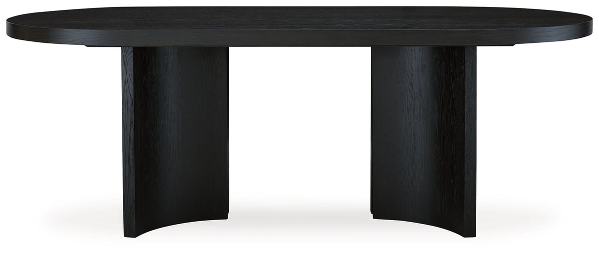 Rowanbeck - Oval Dining Room Table - Black - R&R Furniture Gallery (Fountain Valley, CA)