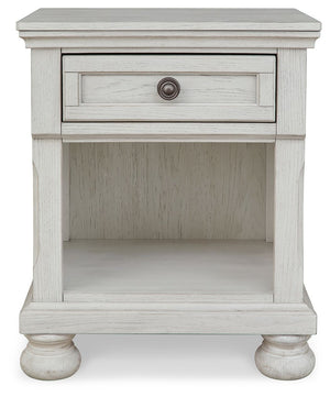 Robbinsdale - One Drawer Night Stand - Antique White - R&R Furniture Gallery (Fountain Valley, CA)