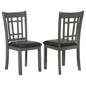 Lavon Wood Dining Side Chair Black and Medium Grey (Set of 2)