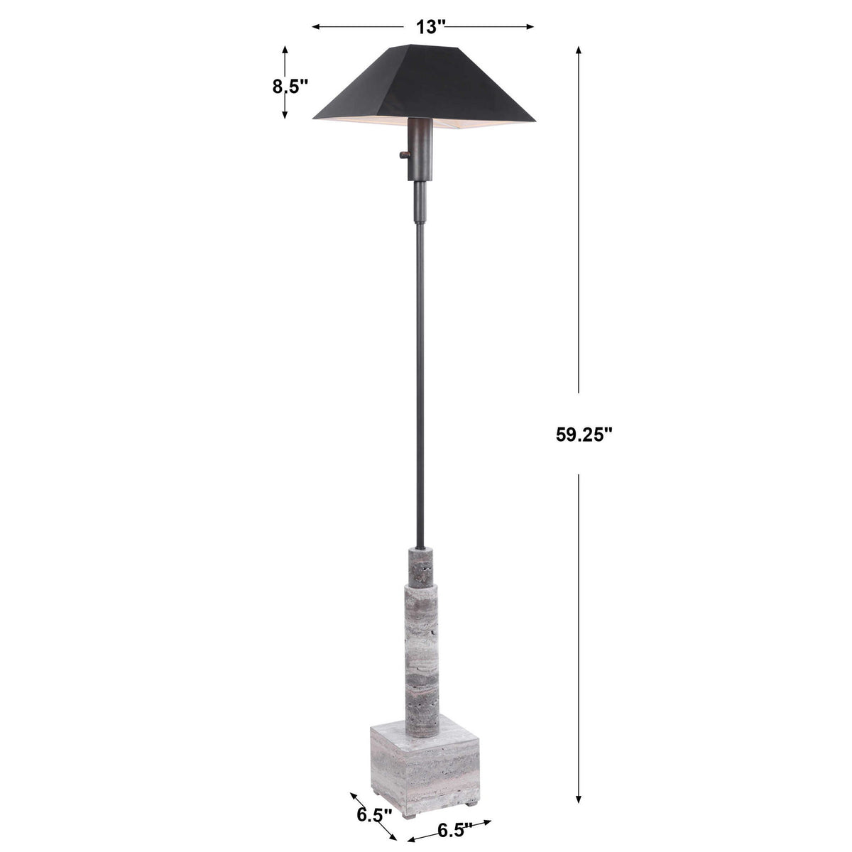 Telescope - Buffet Lamp - Gray Travertine/Bronze