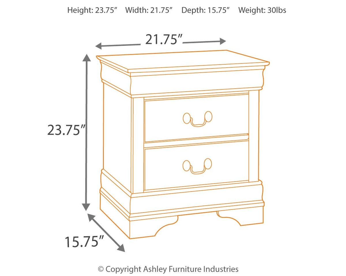 Alisdair - Two Drawer Night Stand - Reddish Brown - R&R Furniture Gallery (Fountain Valley, CA)