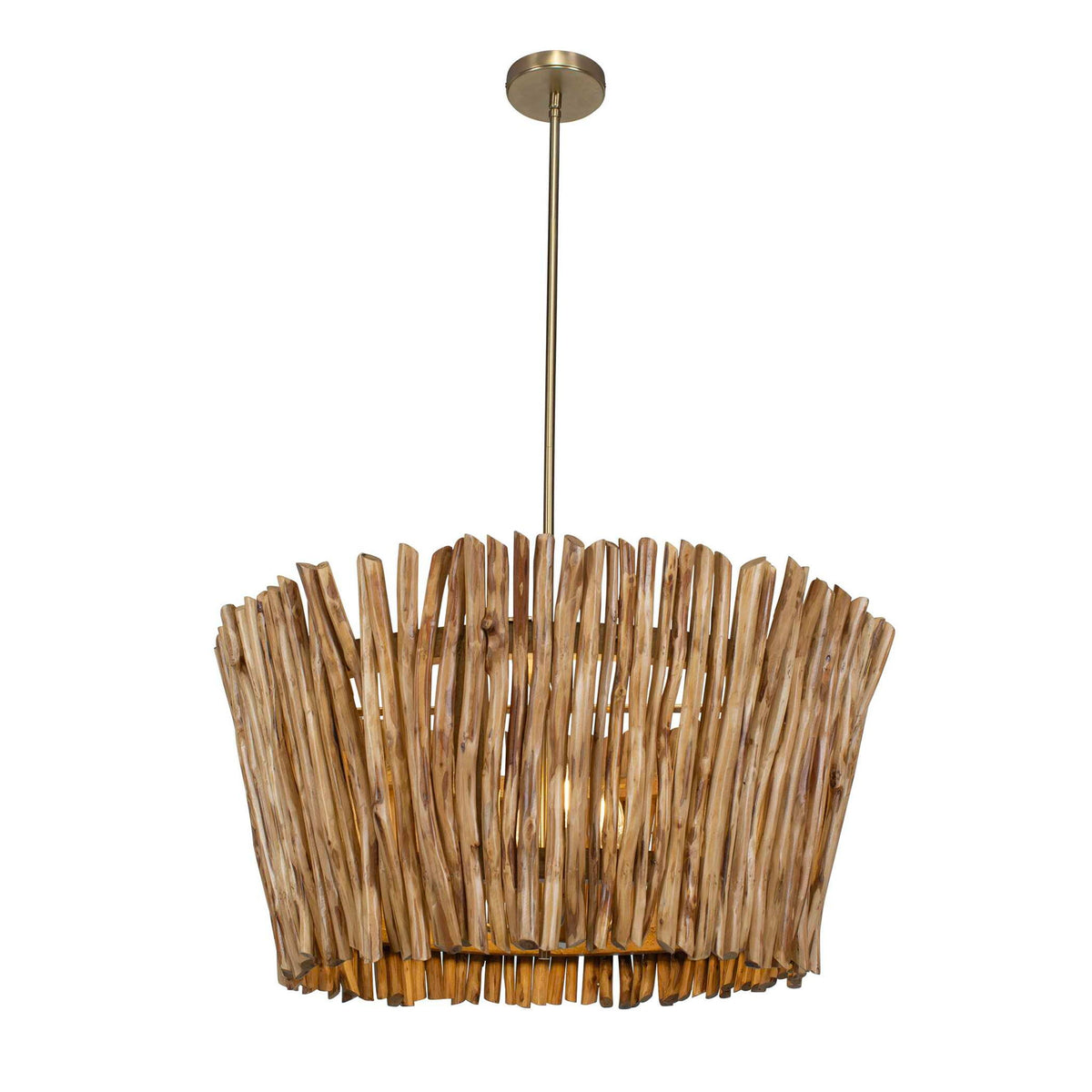 Rhea - 4 Light Wood Branch Chandelier - Woodtone