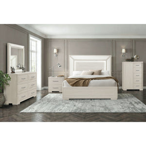 Ciara - King Bed With LED Panel Headboard, Low Profile Design - Beige