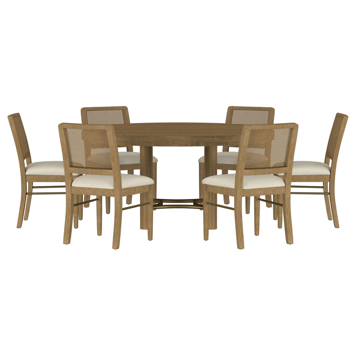 Arini 7-piece Round Dining Room Table Set Sand Wash