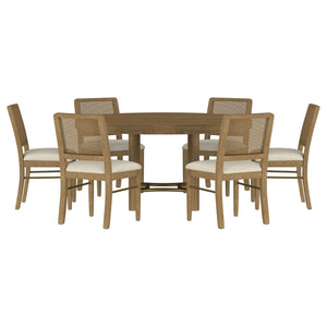 Arini 7-piece Round Dining Room Table Set Sand Wash
