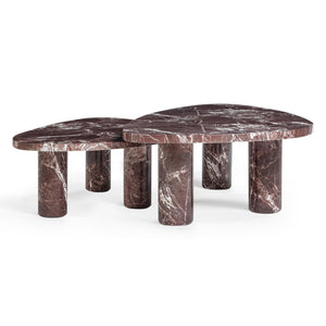 Libby - 2-Piece Faux Marble Nesting Coffee Table Set - Red Levanto - R&R Furniture Gallery (Fountain Valley, CA)