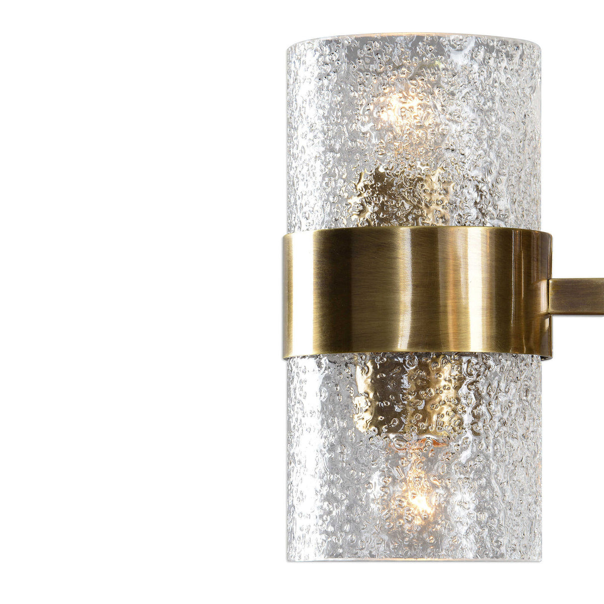 Uttermost Marinot 12-light gold chandelier with elegant, tiered design and modern style, hanging with crystal accents.