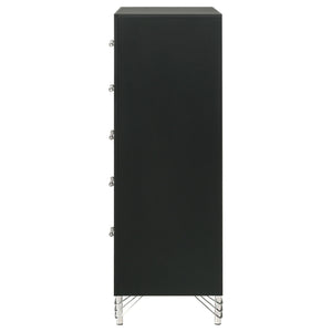 Malcolm - 5 Drawer Bedroom Chest - Black