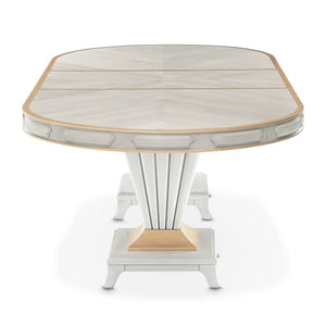 St. Charles - Double Pedestal Dining Table - Dove Gray - R&R Furniture Gallery (Fountain Valley, CA)