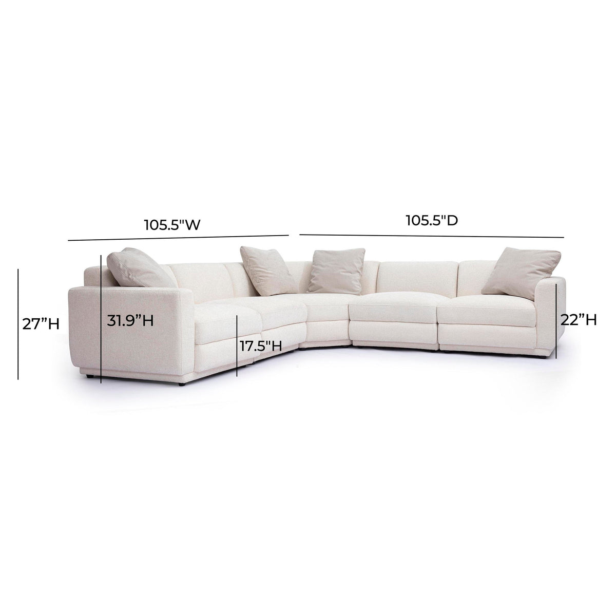 Perry - Modular L-Sectional - Cream - R&R Furniture Gallery (Fountain Valley, CA)
