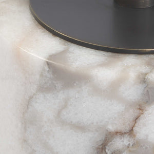 Brunson - White Marble Drink Table - Bronze / White