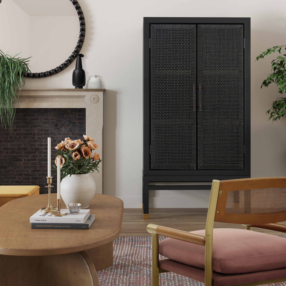 Amara - Woven Rattan Cabinet - R&R Furniture Gallery (Fountain Valley, CA)