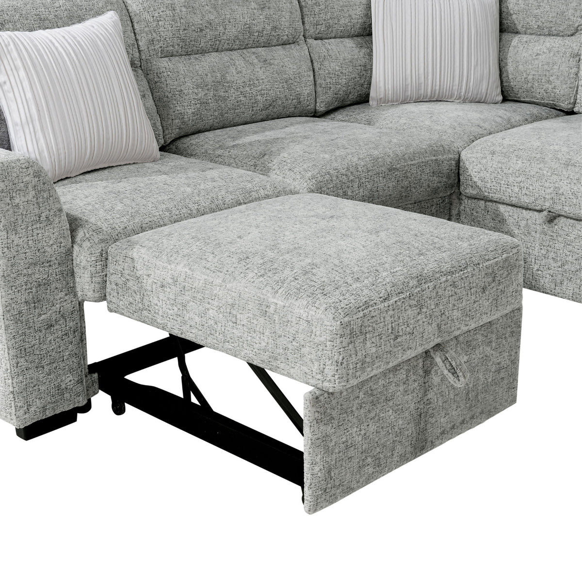 Emiliano - Sectional Sofa With 3 Pillows - Nickel
