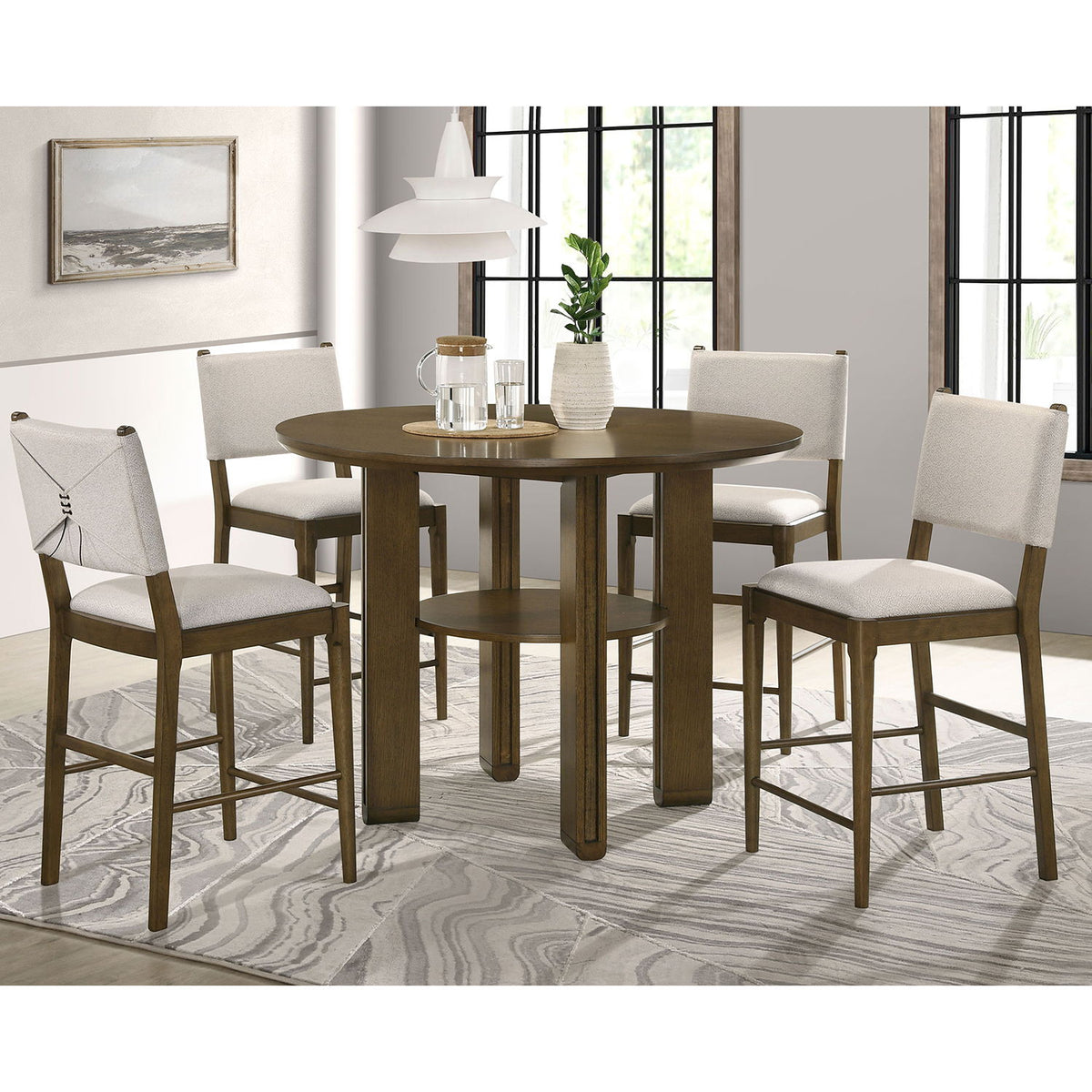 Crispin - Upholstered Counter Side Chair (Set of 2) - Brown