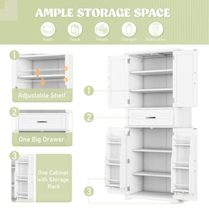 Bathroom Storage Cabinet With Drawer And Adjustable Shelf