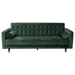 Juniper Tufted Sofa in Hunter Green Velvet with (2) Bolster Pillows by Diamond Sofa
