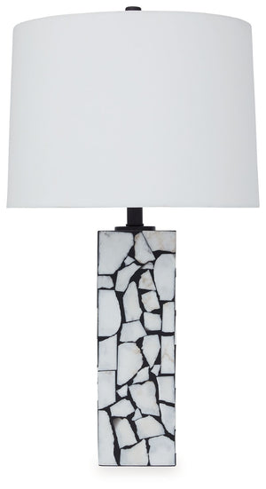 Macaria - Marble Table Lamp - White / Black - R&R Furniture Gallery (Fountain Valley, CA)