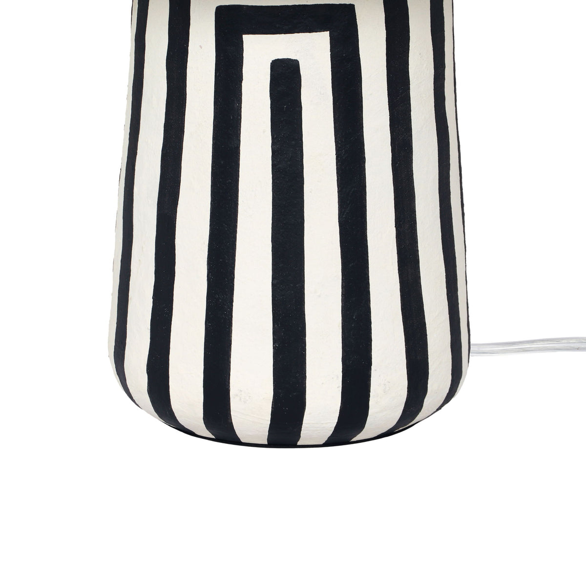 Minori - Striped Papier Mache Table Lamp - Black - R&R Furniture Gallery (Fountain Valley, CA)