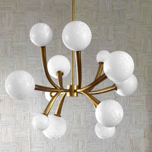 Lunar - 12 Light Pendant - Brass / White