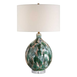 Mihaela - Drip Glaze Table Lamp - Blue / Green