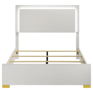 Full LED Panel Bed With Touch Activated Lighting - White