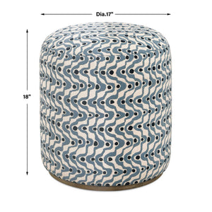 Cas - Fabric Ottoman - Blue